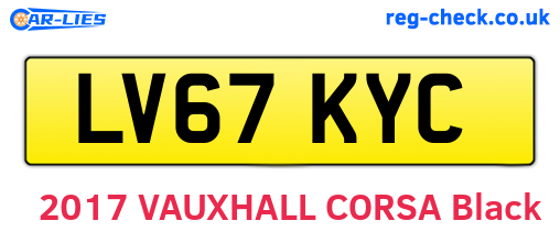 LV67KYC are the vehicle registration plates.