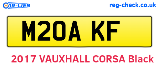 M20AKF are the vehicle registration plates.