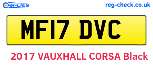 MF17DVC are the vehicle registration plates.