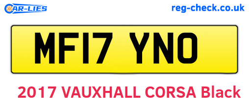 MF17YNO are the vehicle registration plates.