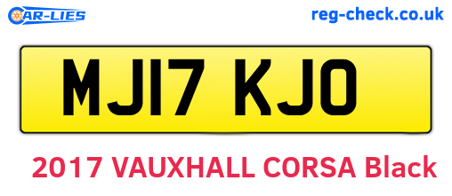 MJ17KJO are the vehicle registration plates.