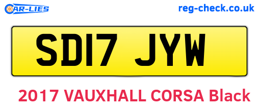 SD17JYW are the vehicle registration plates.