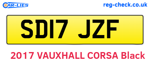 SD17JZF are the vehicle registration plates.