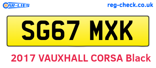 SG67MXK are the vehicle registration plates.