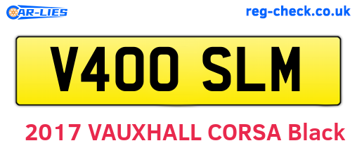 V400SLM are the vehicle registration plates.