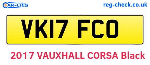 VK17FCO are the vehicle registration plates.