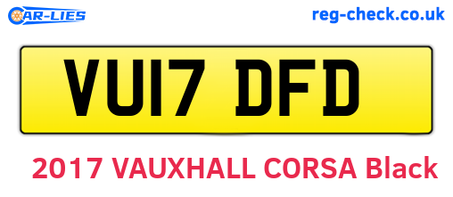 VU17DFD are the vehicle registration plates.
