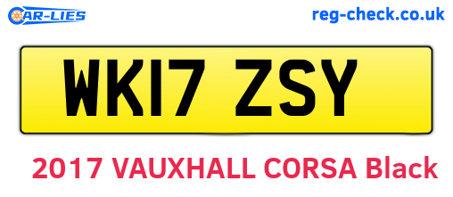WK17ZSY are the vehicle registration plates.