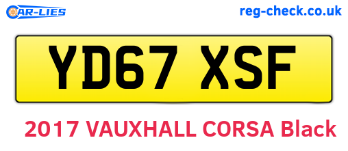 YD67XSF are the vehicle registration plates.