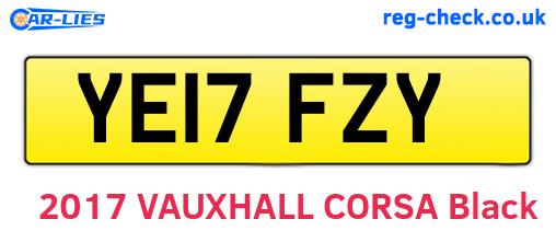 YE17FZY are the vehicle registration plates.