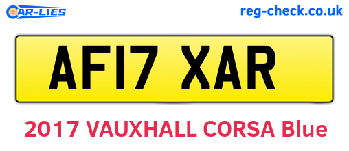 AF17XAR are the vehicle registration plates.