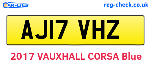 AJ17VHZ are the vehicle registration plates.