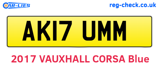 AK17UMM are the vehicle registration plates.