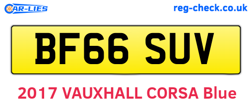 BF66SUV are the vehicle registration plates.
