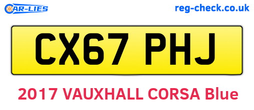 CX67PHJ are the vehicle registration plates.