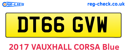 DT66GVW are the vehicle registration plates.