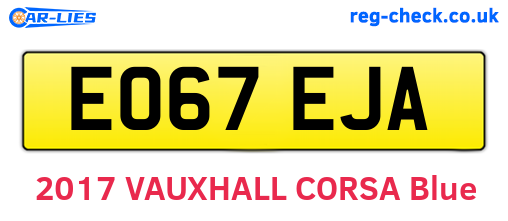 EO67EJA are the vehicle registration plates.