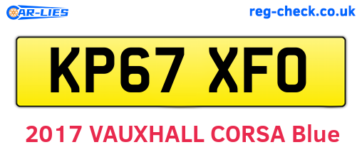 KP67XFO are the vehicle registration plates.