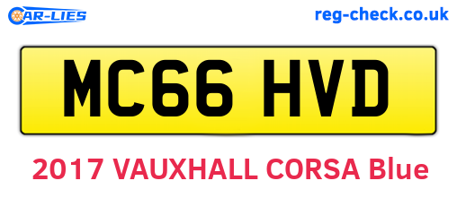 MC66HVD are the vehicle registration plates.