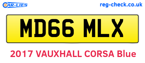 MD66MLX are the vehicle registration plates.