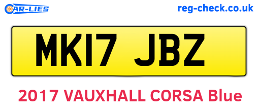 MK17JBZ are the vehicle registration plates.