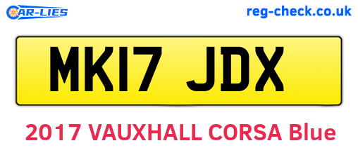 MK17JDX are the vehicle registration plates.