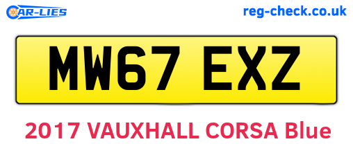 MW67EXZ are the vehicle registration plates.