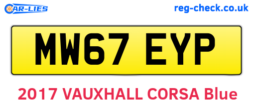 MW67EYP are the vehicle registration plates.
