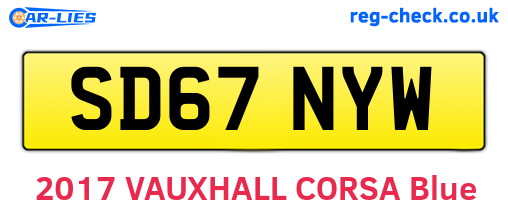 SD67NYW are the vehicle registration plates.