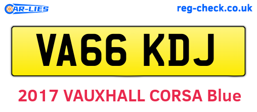 VA66KDJ are the vehicle registration plates.