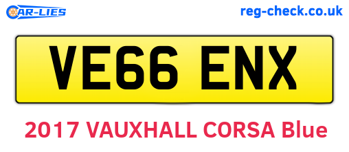 VE66ENX are the vehicle registration plates.
