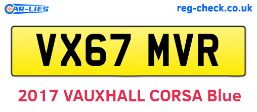 VX67MVR are the vehicle registration plates.