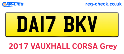 DA17BKV are the vehicle registration plates.