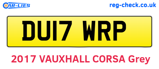 DU17WRP are the vehicle registration plates.