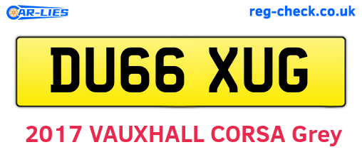 DU66XUG are the vehicle registration plates.
