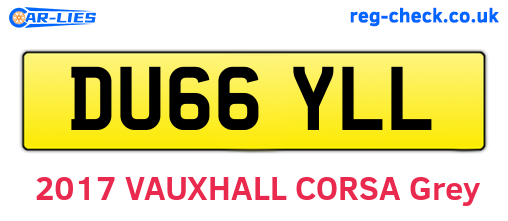 DU66YLL are the vehicle registration plates.