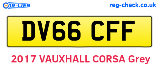 DV66CFF are the vehicle registration plates.