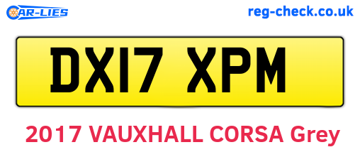 DX17XPM are the vehicle registration plates.