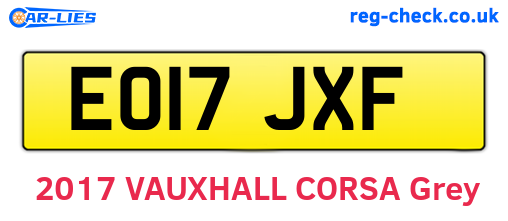 EO17JXF are the vehicle registration plates.