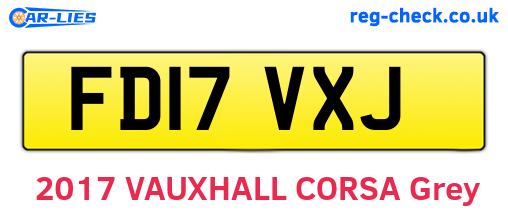 FD17VXJ are the vehicle registration plates.