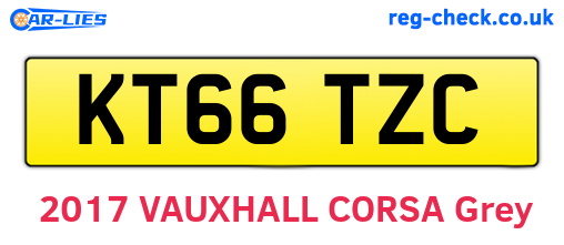 KT66TZC are the vehicle registration plates.