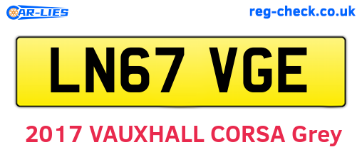 LN67VGE are the vehicle registration plates.