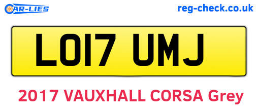 LO17UMJ are the vehicle registration plates.