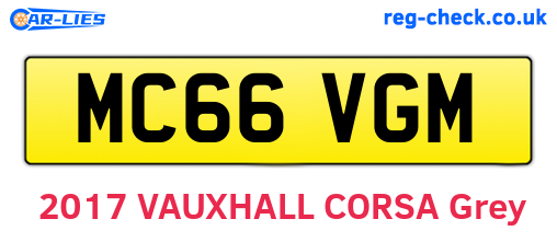 MC66VGM are the vehicle registration plates.
