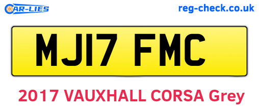 MJ17FMC are the vehicle registration plates.