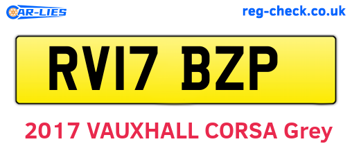 RV17BZP are the vehicle registration plates.