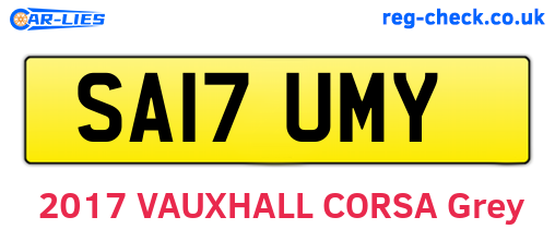SA17UMY are the vehicle registration plates.