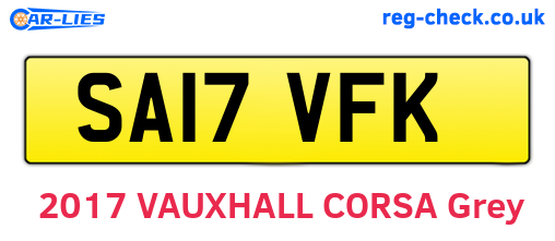 SA17VFK are the vehicle registration plates.