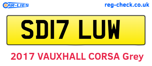 SD17LUW are the vehicle registration plates.