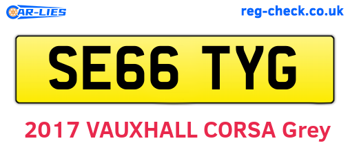 SE66TYG are the vehicle registration plates.